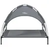 A gray dog bed with a canopy, shown from the front on a white background. Anteprima dell’immagine prodotto