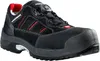 A black safety shoe with red accents and a white sole, shown from a side-angle against a white background. Produktbild-Vorschau