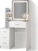 Coiffeuse Livinity Monza Blanc 80cm avec miroir LED, Model Voir les images du produit 1
