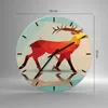 Wanduhr - Rund - Glasuhr - Hirsch Illustration modern Produktbild-Vorschau 3