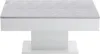 A modern coffee table with a concrete-look top and a white base, shown from a front-side angle against a white background. Podgląd zdjęcia produktu