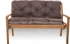 A brown cushion set on a wooden bench. Produktbild-Vorschau
