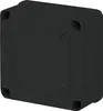 A black electrical junction box shown from a three-quarter angle. Produktbild-Vorschau