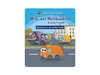 Children's book cover featuring cartoon trucks in a city setting. Voir les images du produit