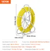 A yellow cable on a silver reel stand with dimensions indicated. Náhled obrázku produktu