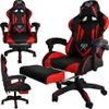 DUNMOON Gaming Stuhl, schwarz/rot, aus Öko-Leder, Metall & Produktbild-Vorschau 1