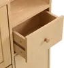A close-up view of a wooden furniture drawer and shelf. Podgląd zdjęcia produktu