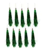 10  Lamettini Grün Lametta Anhänger Weihnachtsanhänger Produktbild-Vorschau 2