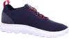 A side view of a blue and red Geox Spherica men's sneaker with a white sole. Produktbild-Vorschau