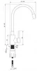 A technical drawing of a kitchen faucet with dimensions indicated. Náhled obrázku produktu