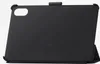 The back of a black tablet case is shown, standing upright on a white background. Produktbild-Vorschau