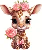 GKA großes Bügelbild süße Giraffe mit Rosen und Kulleraugen Produktbild-Vorschau 1