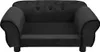 A black pet sofa is shown from the front against a white background. Náhled obrázku produktu