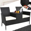 CASARIA®  Panchina da Giardino Poly Rattan 143x64x88cm Anteprima dell’immagine prodotto 1