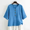 ASKSA Musselin Bluse Damen 3/4 aermel Sommerbluse Oversized Produktbild-Vorschau 5