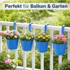 8 Hängetöpfe Blau Kräuter Blumentopf Hängetopf Pflanztopf Produktbild-Vorschau 5
