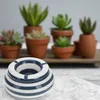 LS-LebenStil XL Sturm-Aschenbecher 14x9cm Maritim Blau Weiß Produktbild-Vorschau 7