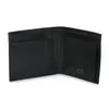 An open black leather wallet is shown against a white background. Voir les images du produit