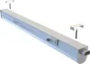 A white LED under-cabinet light with mounting hardware and screws. Produktbild-Vorschau