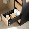 SoBuy Mobiletto portarotolo con ruote mobili Nero e legno Anteprima dell’immagine prodotto 10
