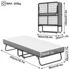 QEENTOE Opklapbed, gastenbed, 200x90 cm, zwart, metalen Productafbeelding-voorbeeld 2