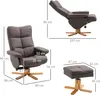 HOMCOM Relaxsessel mit Hocker Fernsehsessel 360° drehbar Produktbild-Vorschau 3