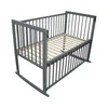 Kinderbett / Beistellbett / Wiege 3in1 120x60 cm grau Produktbild-Vorschau 3