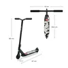 A diagram showing the dimensions of a scooter, with two views of the scooter. Produktbild-Vorschau
