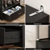 BROTTAR 71" hoher Vitrinenschrank Schwarz mit Glastür und Produktbild-Vorschau 7