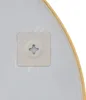 A close-up view of the back of a round mirror, showing a mounting bracket with a screw hole. Produktbild-Vorschau