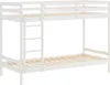 A white wooden bunk bed with a ladder on a white background. Produktbild-Vorschau