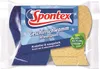 A package of two Spontex dishwashing sponges, one blue and one yellow, with branding and product information. Produktbild-Vorschau