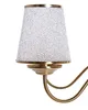 A close-up shot of a brass-colored chandelier with a textured clear glass lampshade. Náhled obrázku produktu