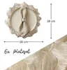 Tischset Metallic Blume 6er Set abwaschbar, rundes Platzset Produktbild-Vorschau 3