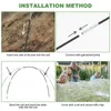 A collage of four images demonstrating the installation steps for garden plant tunnels. Voir les images du produit
