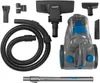 A collection of vacuum cleaner accessories and the vacuum cleaner unit itself, laid out on a white background. Produktbild-Vorschau