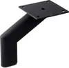 A black furniture leg with a mounting plate is shown against a white background. Produktbild-Vorschau