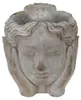 Clayre & Eef Blumentopf Kopf 14x16x17 cm Grau Stein Hände Produktbild-Vorschau 1