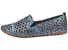 Gemini Damen Slipper Leder Mokassin floral Blumen Cutouts Produktbild-Vorschau 4