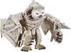 A white and gray owlbear action figure with blue eyes and black claws is shown from the front against a white background. Produktbild-Vorschau
