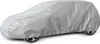 A silver car cover is shown on a white background. Voir les images du produit