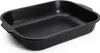 A black roasting pan is shown from a slightly elevated side angle against a white background. Produktbild-Vorschau