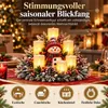 Weihnachtsdeko Schneemann mit LED Kerzenlicht, Tischdeko Produktbild-Vorschau 5