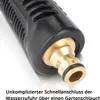 Close-up of a black spray gun nozzle with a brass connector and a black O-ring, with German text below. Podgląd zdjęcia produktu