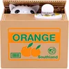 A coin-collecting piggy bank shaped like a cardboard box with a cat peeking out. Náhľad obrázku produktu