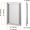 A diagram showing the dimensions of a stainless steel grill access door. Náhľad obrázku produktu