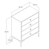A line drawing of a chest of drawers with dimensions indicated. Náhled obrázku produktu