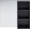 BELIANI Badezimmer Wandschrank mit Spiegelschrank Schwarz Produktbild-Vorschau 3