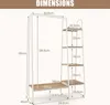 A diagram showing the dimensions of a garment rack with shelves. Náhľad obrázku produktu