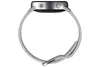 A side view of a silver smartwatch with a gray band against a white background. Produktbild-Vorschau